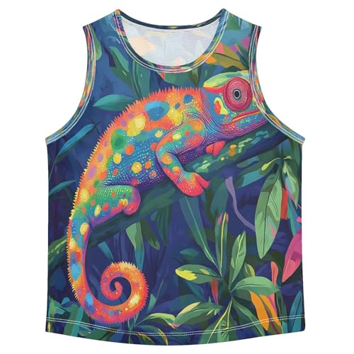 Boys Tank Top, Sleeveless Quick Dry Round Neck Tank Undershirt for Outdoor Play, 3-15 Y