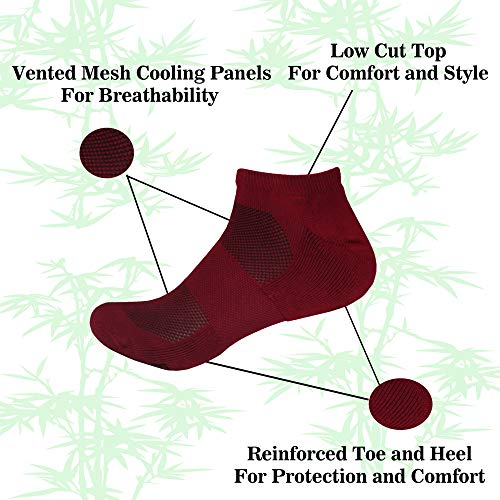 Image of BambooMN Men and Women's Rayon from Bamboo Low Cut Ankle Socks for Sports, Work and Everyday Wear - 4 Pairs - Unisex Sizing