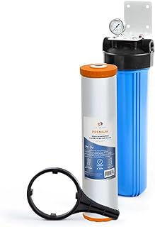 Aquaboon Whole House Water Filter System for Well Water with 20x4.5 Iron & Manganese Water Purification Cartrige