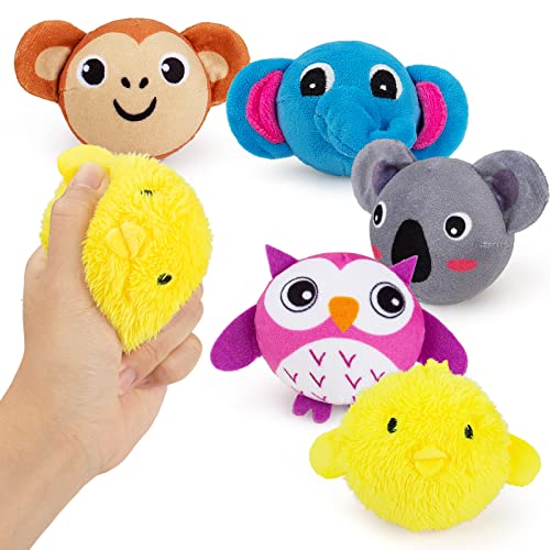 Teytoy 016 Mini Sensory Stress Ball For Kids And Adults,5 Pcs Plush Stuffed Animals Farm Friends Infant And Toddler Toys Owl thumb #1