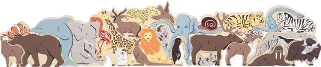 small foot puzle de abecedario con Animales de Madera, para Aprender el Alfabeto, Juguete a Partir de 3 años