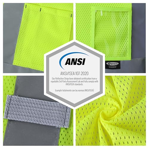 Image of JKSafety Safety Vest for men women Hi Vis Vest with Pockets and Zipper High Visibility Meet ANSI Standard(BX310