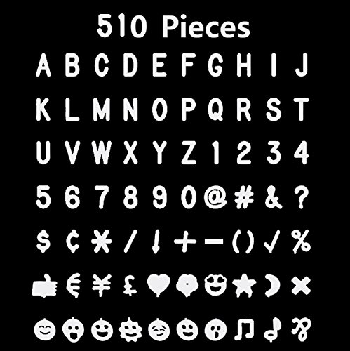 Hongfa White Plastic Letter Set for Changeable Felt Letter Boards. 3/4 Letters, Set of 510 Characters by Felt Like Sharing.
