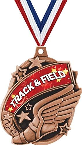 Track & Field Medals - 2" Kudos Third Place Track Award Medals Bronze Prime