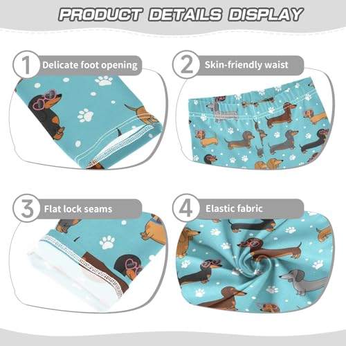 Girls Leggings Size 4T Dogs Paw Blue Soft Stretchy Yoga Pants Tights Girl Clothes for Workout Dance3