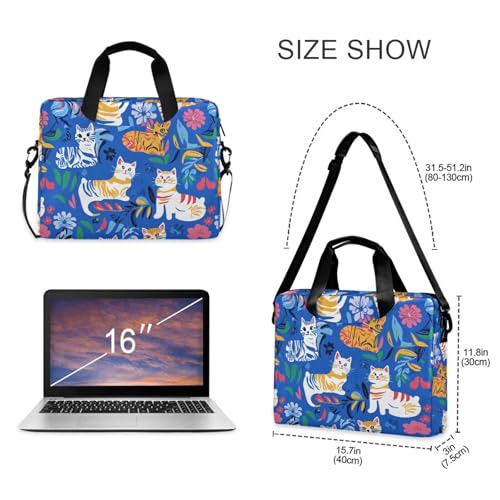 Maletín para laptop 15.6 pulg con asa y correa azul royal miniatura 5