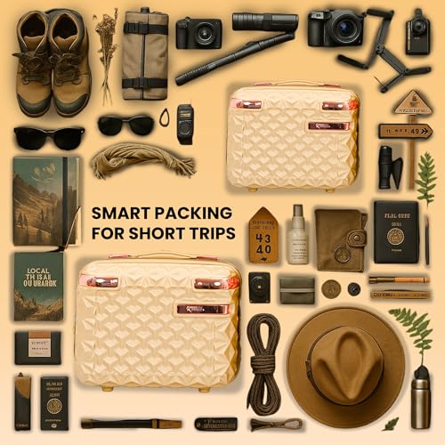 Image of AMERICAN TRAVELLER Goldie ABS Travel Suitcase | Hard Shell Large Luggage | High-Capacity Trolley Bag for Travel | Durable Check-in Suitcase with Spinner Wheels & Secure Lock
