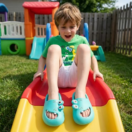 Image of Toddler Little Kids Slides Sandals Unicorn Dinosaur Bunny Beach Pool Shower Slides Anti-Skid Home Bath Slippers Cute Summer Outdoor Shoes for Girls and Boys