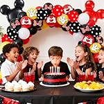 125 Pcs Black Red Yellow Balloon Garland Arch Kit, For Cartoon Mouse Birthday Decorations Themed Cute Mini Mouse Party Decorations Girls Kids Gatherings Party Supplies - Image 5