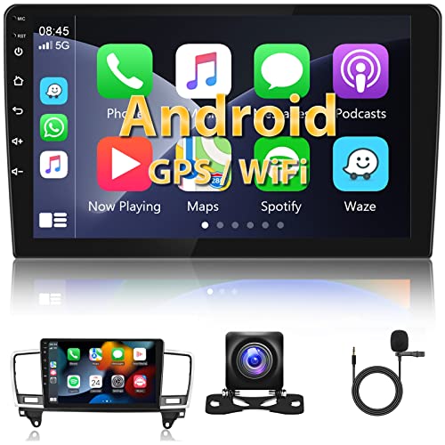 Android Autoradio 2 Din GPS WiFi, 9 Pouces Écran Tactile Radio avec Bluetooth Main Libre Miroir Lien FM SWC Caméra de Recul Microphone, pour Mercedes-Benz W166 X166 M-Class GL ML 2012-2015