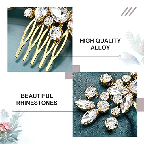 Catery Crystal Bride Wedding Hair Comb Hair Accessories With Rhinestone Bridal Side Combs For Women And Girls (B Gold) #TOP7