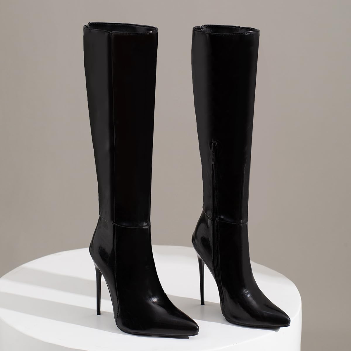 Carkuolary Womens Knee High Sexy Appuntito tacco a spillo High Heel Stivali