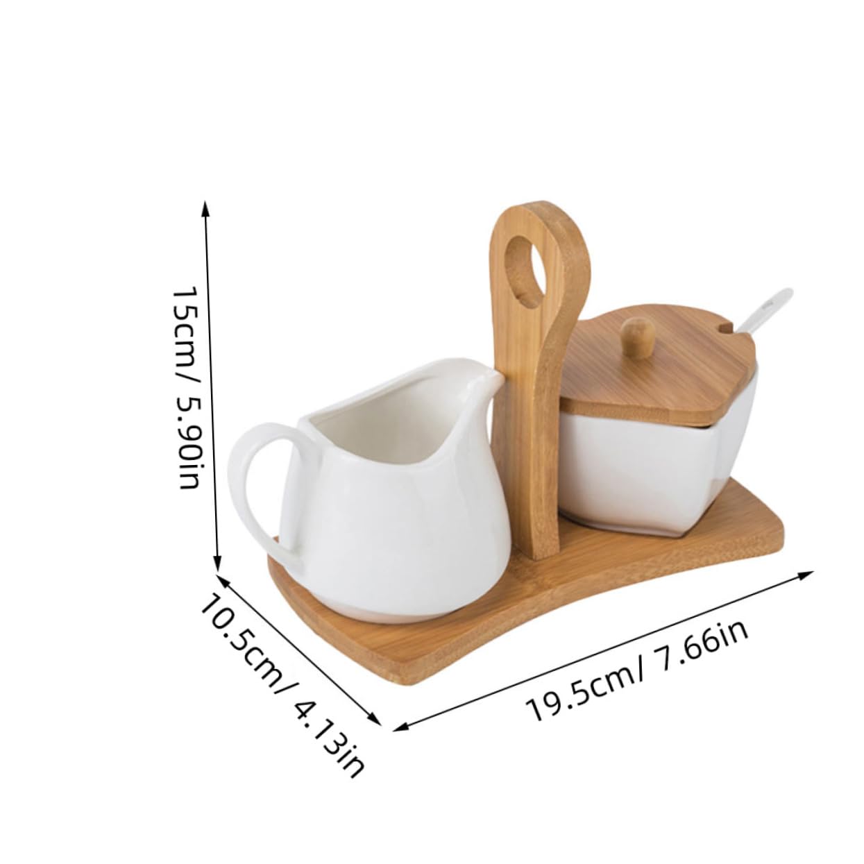 BESTonZON Schüssel Und Creamer Set mit Deckel Löffel Keramik Creamer Topf Mini Kaffee Milch Porzellan Serving Pitcher Sauce Sauciere Schüssel 1 Set