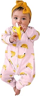 FWEIP Newborn Infant Baby Girls Boys Cartoon Banana Romper Jumpsuit Soft Home Pajamas