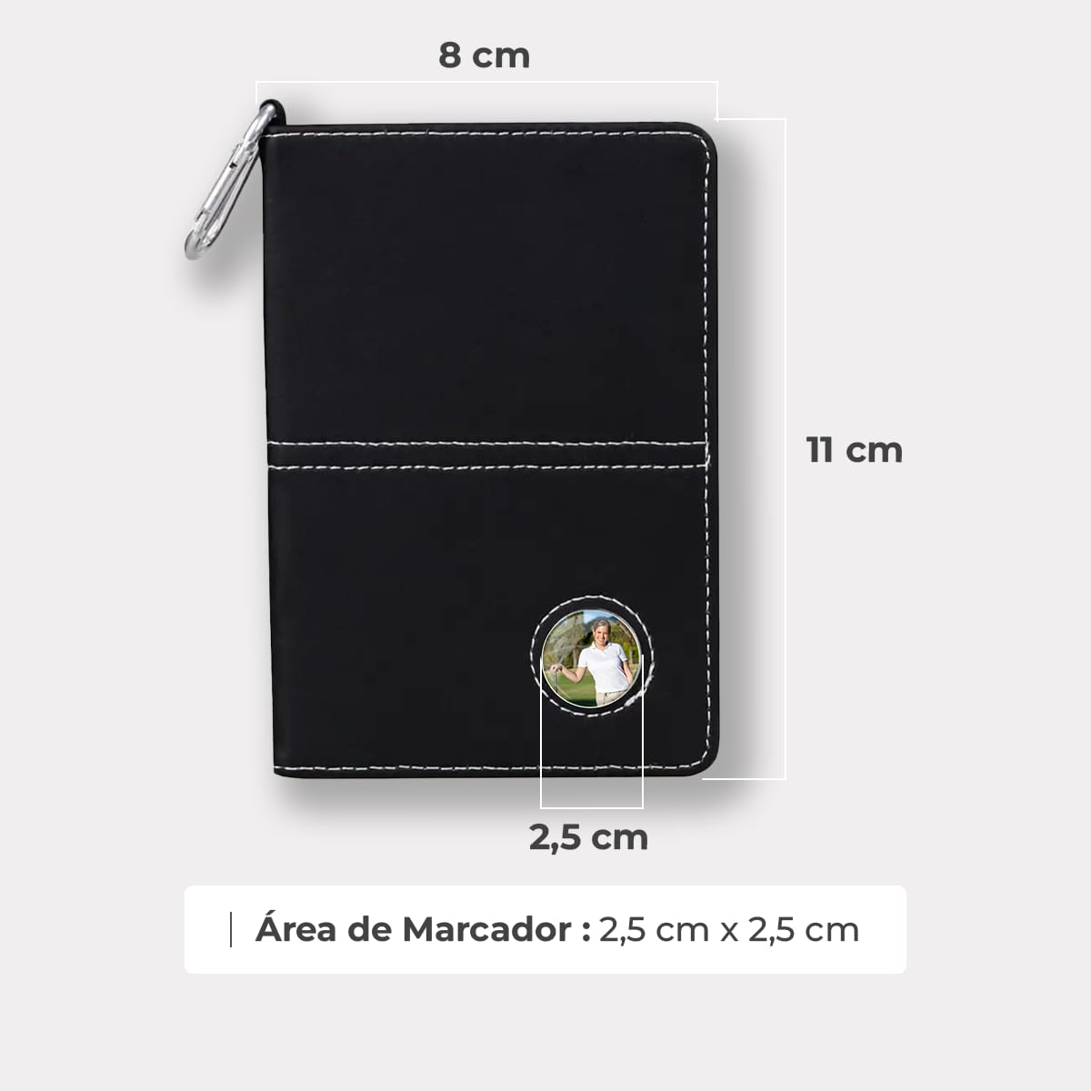 Regalos Personalizados de Golf - Cartera para Tarjeta con Marcador y Lapiz - Tarjeta de Puntuacion