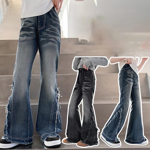 Girls Y2k Flared Jeans Wide Leg Stretch High Elastic Waist Bell Bottom Denim Pants Vintage Casual Bootcut Leggings2