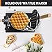 HTTSICHI Bubble Waffle Maker - Commercial Egg Waffle Maker w/Non-stick, Temperature and Timers, 1400W Hong Kong Egg Waffle Iron w/Rotating Baking Pan, Stainless Steel Bubble Waffle Machine Restaurants