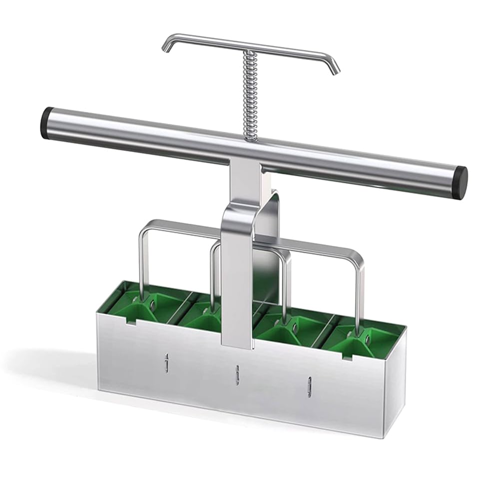 ZHJOPP Soil Block Maker Soil Blocking Tool Handheld Soil Blocker Silver Steel for Garden Prep Seedling Soil Block Maker,Manual Soil Blocker