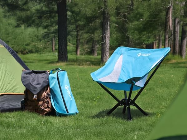 Miniatura 2 de VILLEY Silla plegable portátil ligera para camping, no necesita montaje, instalación rápida para playa, senderismo, soporta 330 libras, color azul