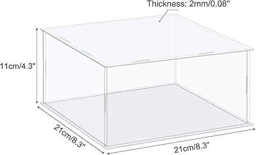 Miniatura 8 de MECCANIXITY Caja de exhibición de acrílico Escaparate claro de la protección a prueba de polvo 4.3x4.3x12.2 pulgadas para exhibición de