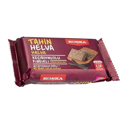 Miniatura 2 de ''NUEVO" Importado Natural Tahini Halva, Algarrobo-Avellana Halva, Halva Turca, Halva Halva, Tahini Halva, Halva, Por Koska 200 Gr 7 Oz Halal 34