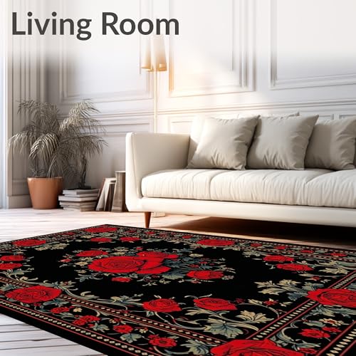 Tapete decorativo plano 8x10 rojo lavable ODIKA miniatura 2