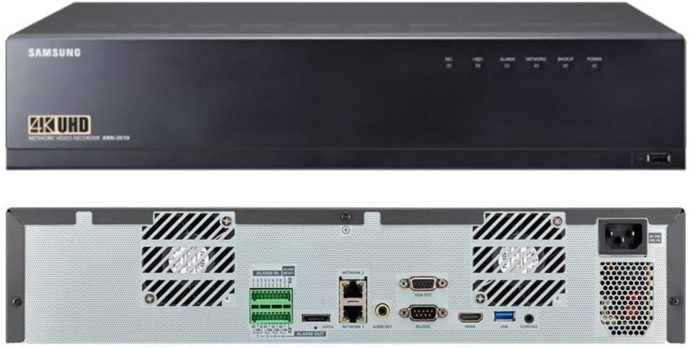 Алдыңкы жана арткы view of the Hanwha Techwin XRN-2010A Network Video Recorder