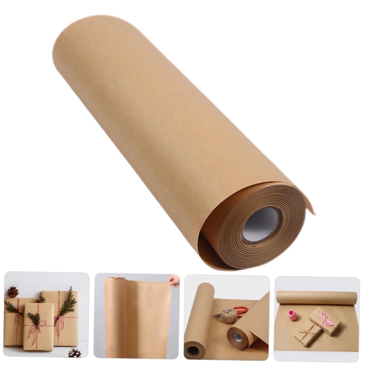 TEHAUX Rouleau de Papier Kraft Marron, Pratique et Jetable, pour Croquis, Origami, Composition de Fleur et Loisirs Créatifs