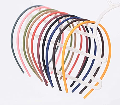 shidara Fashion Plastic Matte Elastic Hair Bands Wavy Hair Comb Headband for Women Thin Plastic Headbands with Teeth for Women and Girls, Plastic Plain Headbands DIY With Matte Finish | Multi | 6 Pieces-picture-10