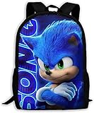 Sonic The Hedgehog Rucksack, Student Schultasche Büchertasche Rucksack für Kinder Jungen Mädchen Teenager (Schwarz 1), schwarz 1