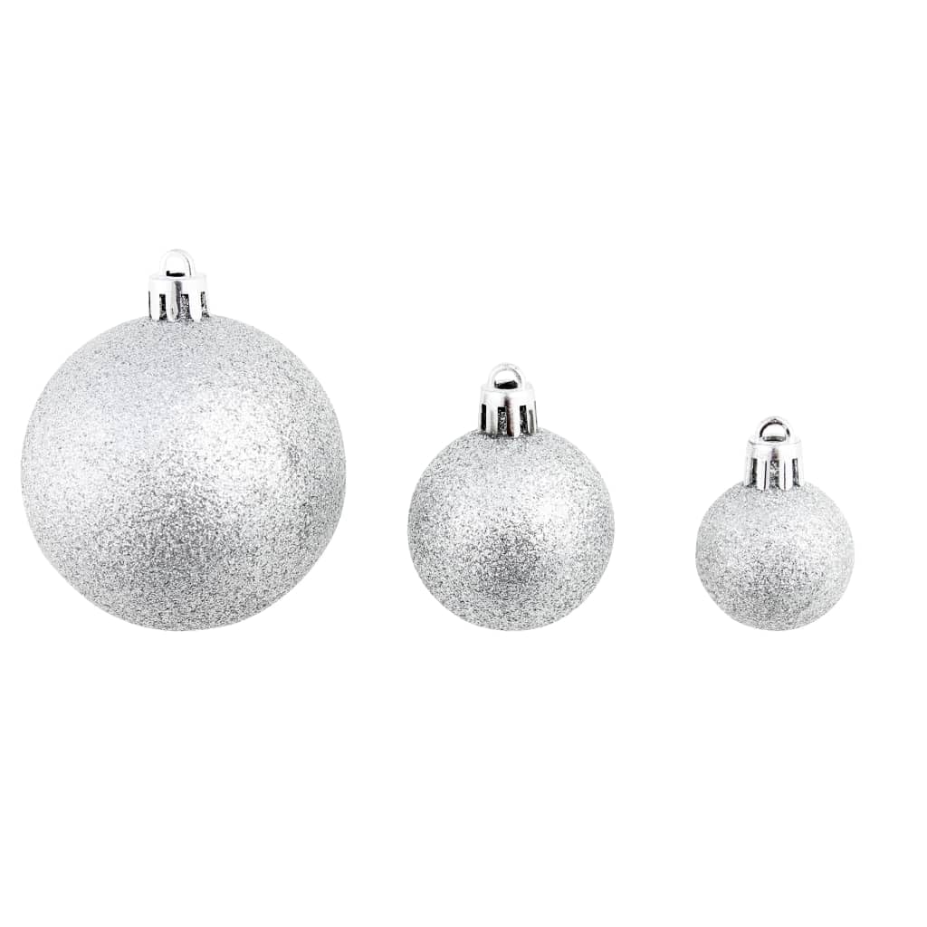 Home Items, juego de 100 bolas de Navidad de 3/4/6 cm, color plateado, muebles de traje