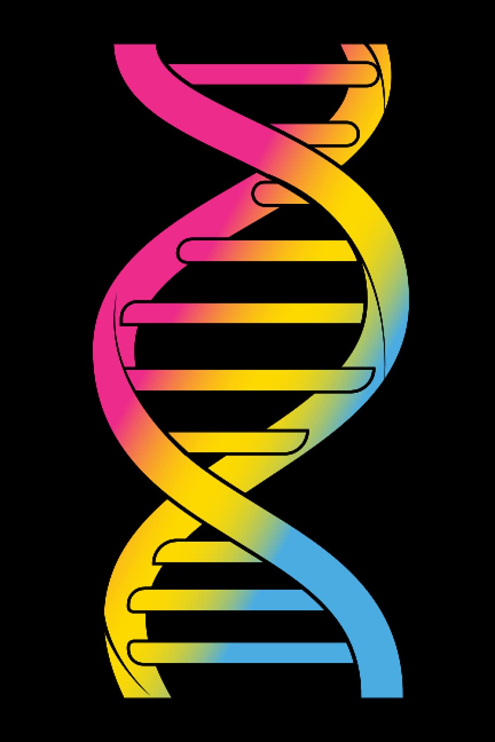 Pansexual DNA Notebook: Blank DNAPansexual Pride Flag Journal Notebook for Pansexuality identity Pride, 120 Pages, 6"x9" Soft Cover, Matte Finish