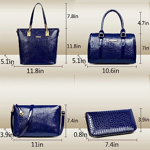 Set de 6 bolsos y carteras para mujer: totes, satchel, bandolera y clutch, en poliuretano, color rosa miniatura 2