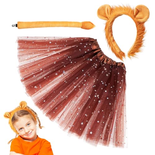 Déguisement lionceau fille avec serre-tête et jupe tutu pour cosplay Halloween