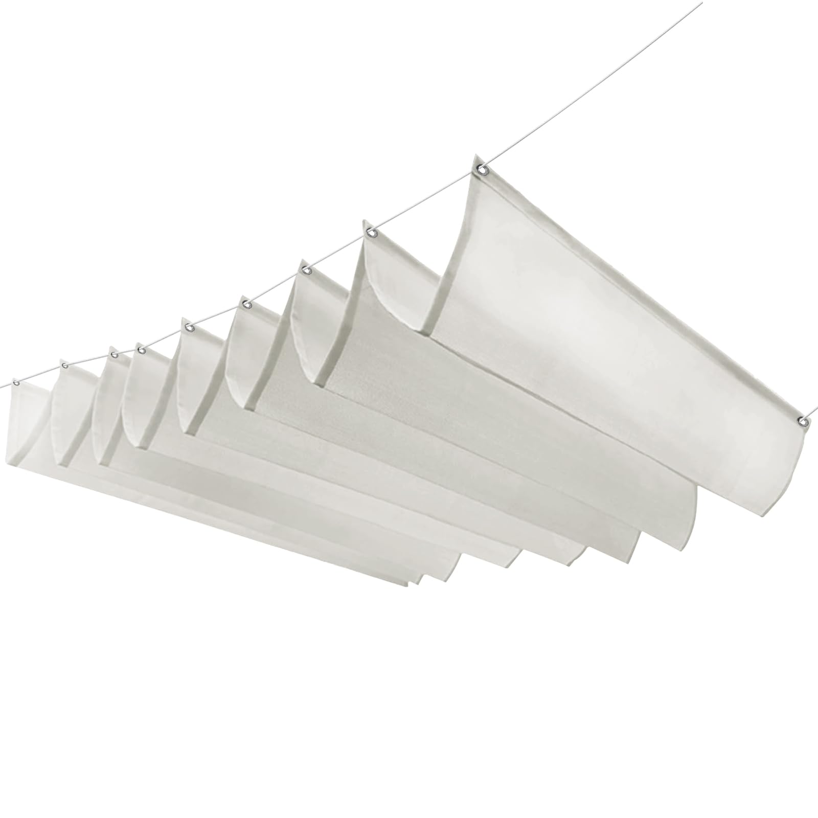Voile solaire réglable anti-UV imperméable crème 0.5 x 7.5 m pour jardin et balcon