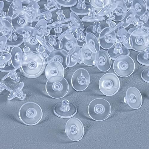 500 Pcs Back Earrings Rubber Earring Backs - Silicone Earring Backs Sukh Clear Plastic Rubber Earring Ear Safety Back Pads Bullet Clutch Stopper Replacement for Fish Hooks Earring Post Studs for Women