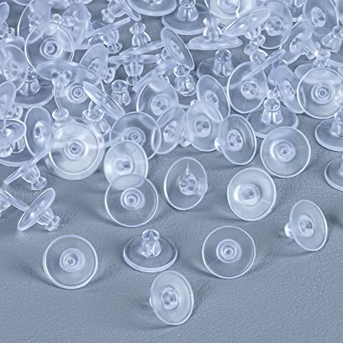 500 Pcs Back Earrings Rubber Earring Backs - Silicone Earring Backs Sukh Clear Plastic Rubber Earring Ear Safety Back Pads Bullet Clutch Stopper Replacement For Fish Hooks Earring Post Studs For Women #TOP17