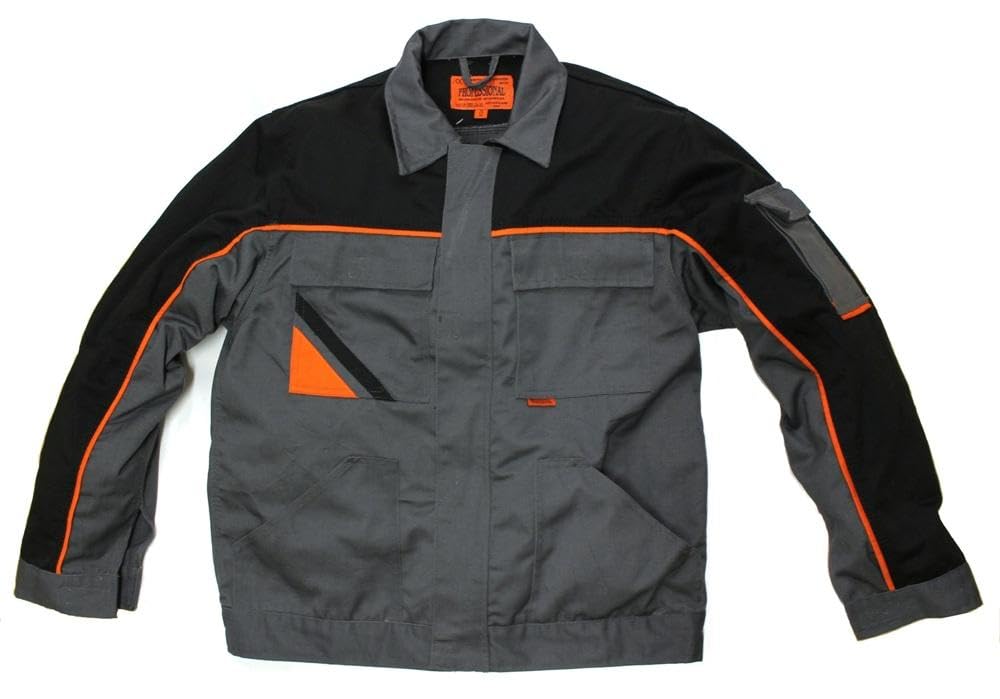 ARTMAS Arbeitsjacke Herren – Professionelle taillierte Arbeitsjacke, winddicht, Belüftung hinten, 5 Taschen, graue Farbe