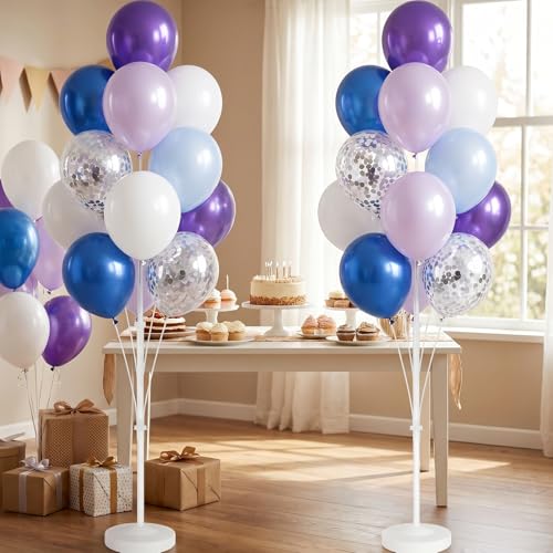 Image of Balloon Column Stand Kit with Balloons, Base and Pole, Balloon Column Kit for Floor or Table Backdrop Decoration for Party Wedding Baby Shower Birthday Graduation