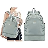 BJLFS Großer Reiserucksack für Damen, faltbarer Laptop-Reiserucksack, wasserdichter Outdoor-Sportrucksack, lässiger Schulrucksack, verstaubarer Fitness-Rucksack mit Schuhfach