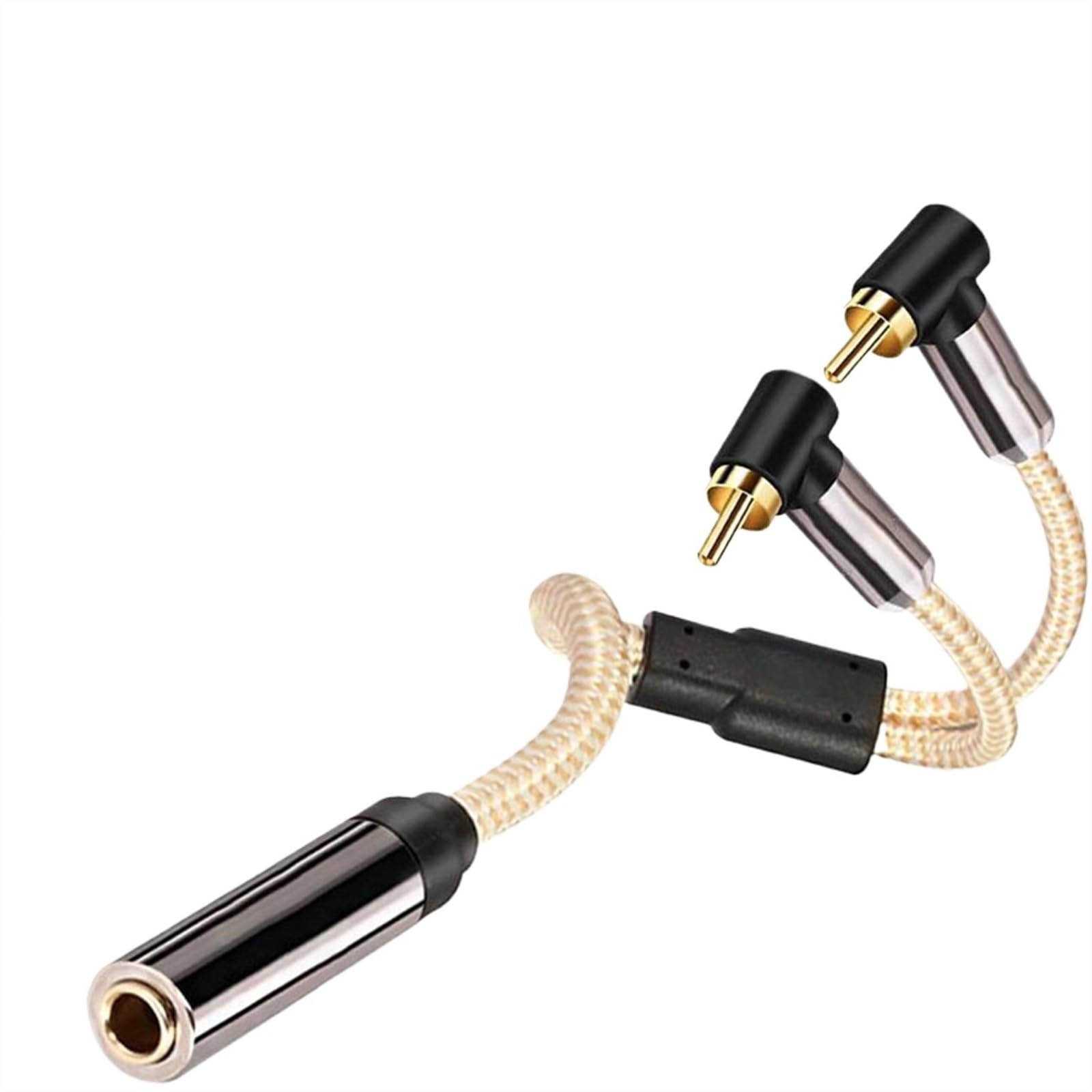 Pro Audio kabel 25 Cm Kabel Konwersyjny 6,35 Mm Żeński Na Podwójny RCA Męski Do Słuchawek Miksera Gitarowego Wzmacniacza Kabel Prmium(Angle RCA)