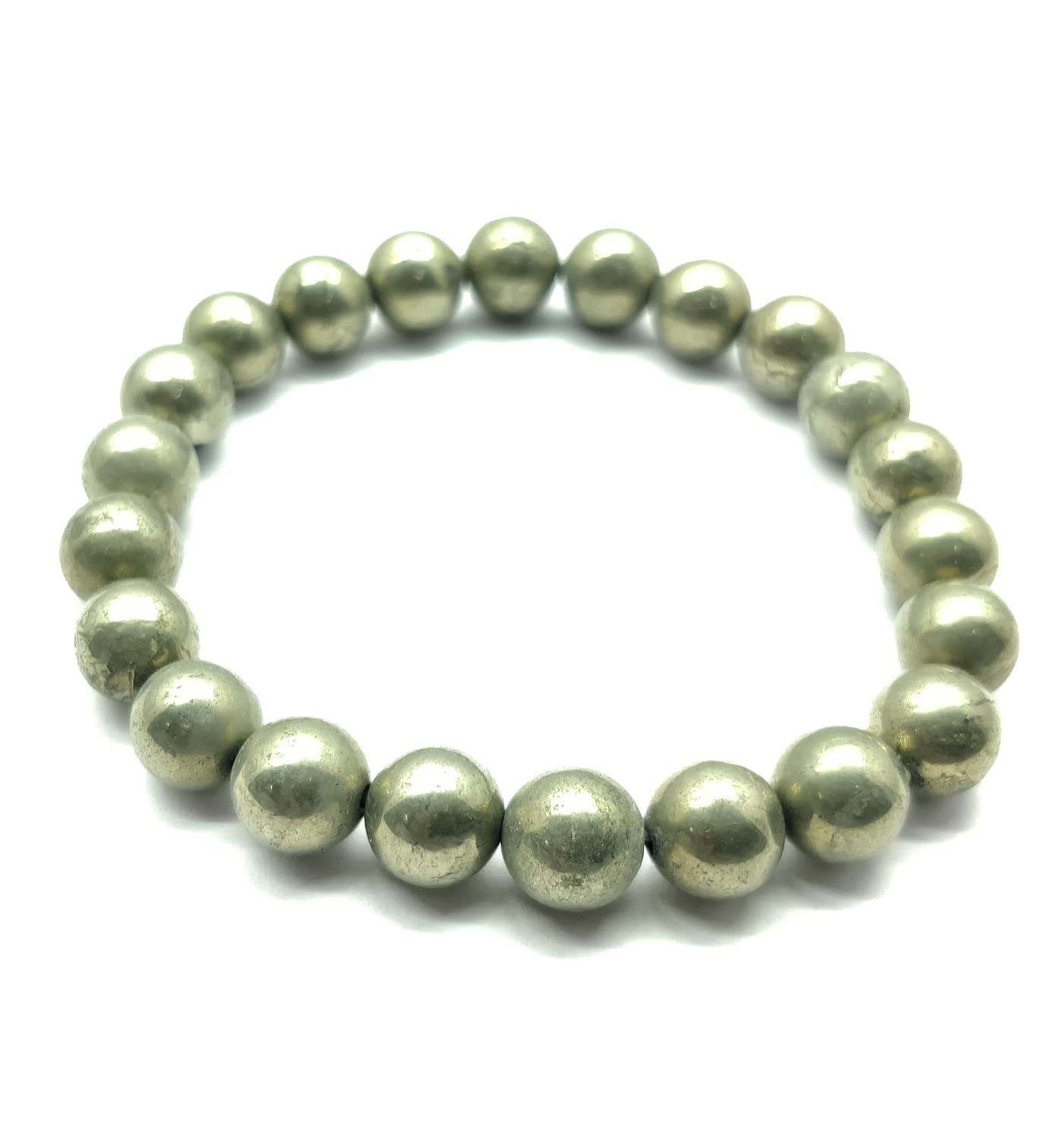 Bracelet en pyrite verte véritable gemme de 8mm finition lisse LKBEADS - 3