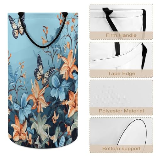 Panier à linge imperméable et pliable bleu grand format pour vêtement