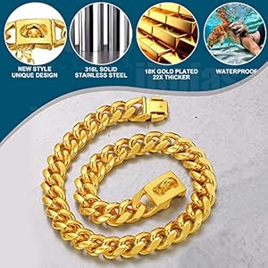 Dog Chain Collars Cuban Link Dog Collar Design Buckle with Bell  Dog Tag Stainless Steel Metal 10mm Gold Silver Dog Collar for Puppy Small Medium Large Dogs 10  Cucciolini Doodles Dog chain collars cuban link dog collar design buckle with bell  dog tag stainless steel metal 10mm gold silver dog collar for puppy small medium large dogs 10   cucciolini doodles