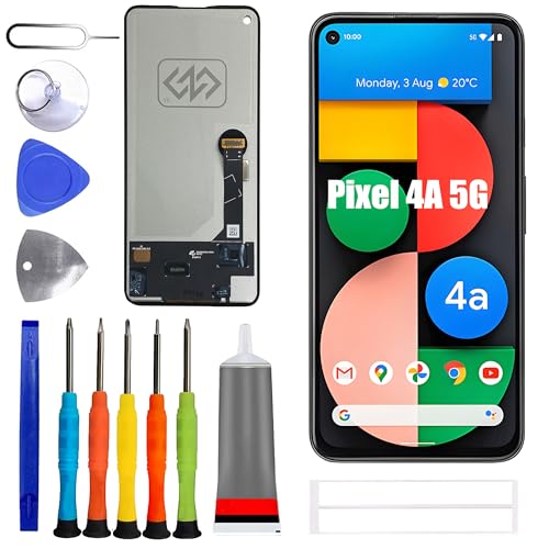Image of TFT Display [No Fingerprint Function] Compatible with Google Pixel 4A 5G [6.2 inch] G025M Screen Touch Digitizer Assembly Black LCD Display with Repair kit