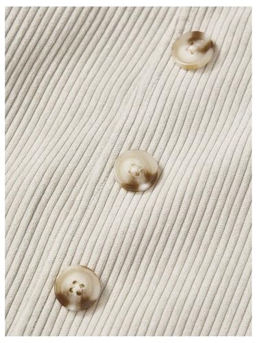 MakeMeChic Women's Corduroy Elastic High Waisted Long Skirt Button Split Hem Maxi Skirts4