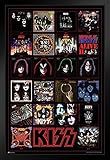 Kiss Poster Album Covers Records Vinyl Destroyer Kiss Band Merchandise Kiss Collectibles Kiss Memorabilia Heavy Metal Music Merch 1970s Retro Vintage Makeup Black Wood Framed Wall Art 14x20