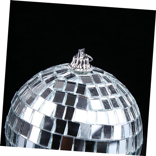 Bola espejada plateada para fiestas, bodas, Navidad y festivales musicales, 1 unidad miniatura 3