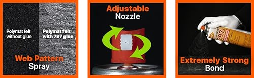Polymat POL797-6 Qty6 Polymat 797 Hi Temp Spray Adhesive Can High Temperature Headliner Glue thumb #5
