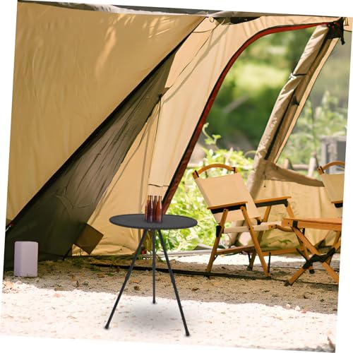 Table de camping portable et réglable, petite table ronde pliante extérieure compacte - 7